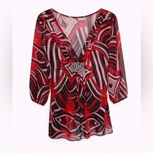 🌹NWT!  Express Red Sheer Blouse
